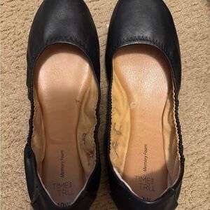 Time and Tru Black Flats with Memory Foam